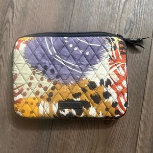 Vera Bradley Painted Feathers Quilted Tablet Book Bible Sleeve Makeup Pouch